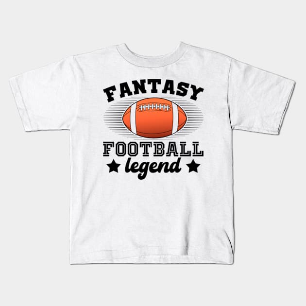 Fantasy Football Legend - Funny Football Game Day Kids T-Shirt by RetroPrideArts